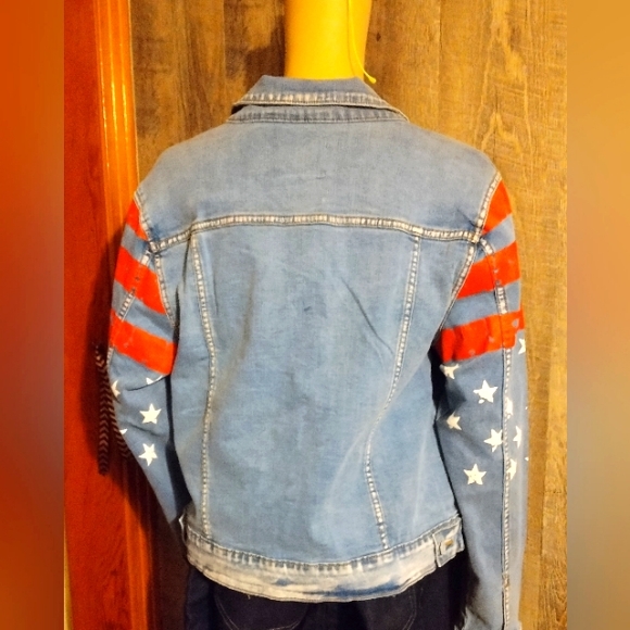 Vigoss Jackets & Coats American Flag Blue Jean Jacket Poshmark